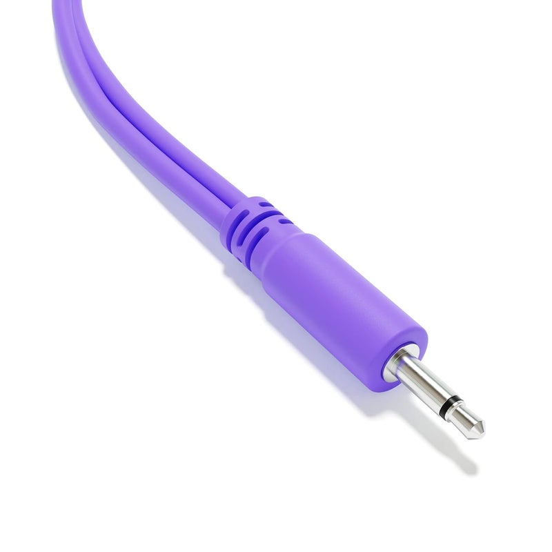 ExcelValley 5-Pack - Mono Splitter Y Patch Cables - TS 3.5mm 1/8" Eurorack Synth Synthesizer [Purple] - Image 4